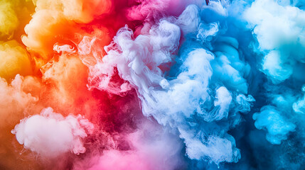 Colorful smoke swirling in vibrant hues, creating a dynamic abstract background