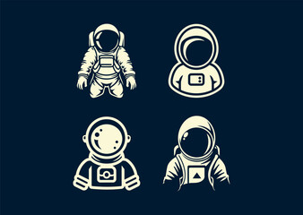 Vector illustration of Astronaut Logo Design