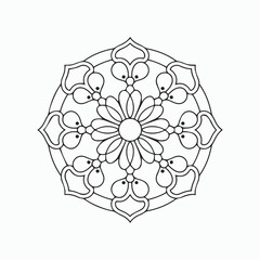 kids Mandala Coloring Book page,  wall art, tile design, kdp Book Interior, tattoo design