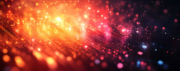 Obraz premium Vibrant Abstract Background with Colorful Light Trails and Bokeh Effects