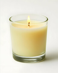 Illuminated Glass Candle: A Realistic Product Image