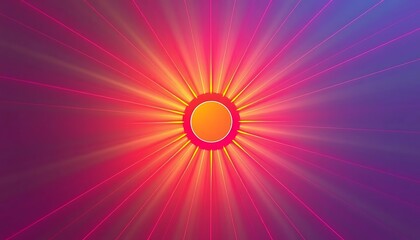 Obraz premium Abstract Radiating Sun Design In Pink And Orange Hues