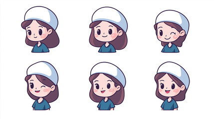 Fototapeta premium Cartoon cute nurse material 