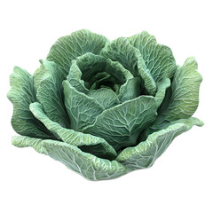 Obraz premium Vibrant Green Cabbage Close Up Organic Vegetable Gardening and Healthy Eating Concept