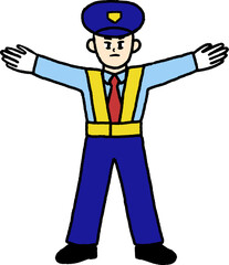 制止する警備員