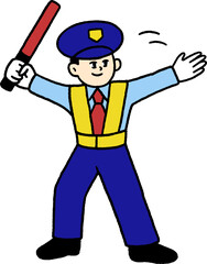 誘導する警備員