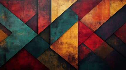 Fototapeta premium Vibrant geometric wood texture rich warm autumnal hues. AI Generated