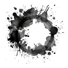 墨円　墨素材　デザイン性 抜き画像