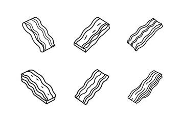 bacon line art vector illustration