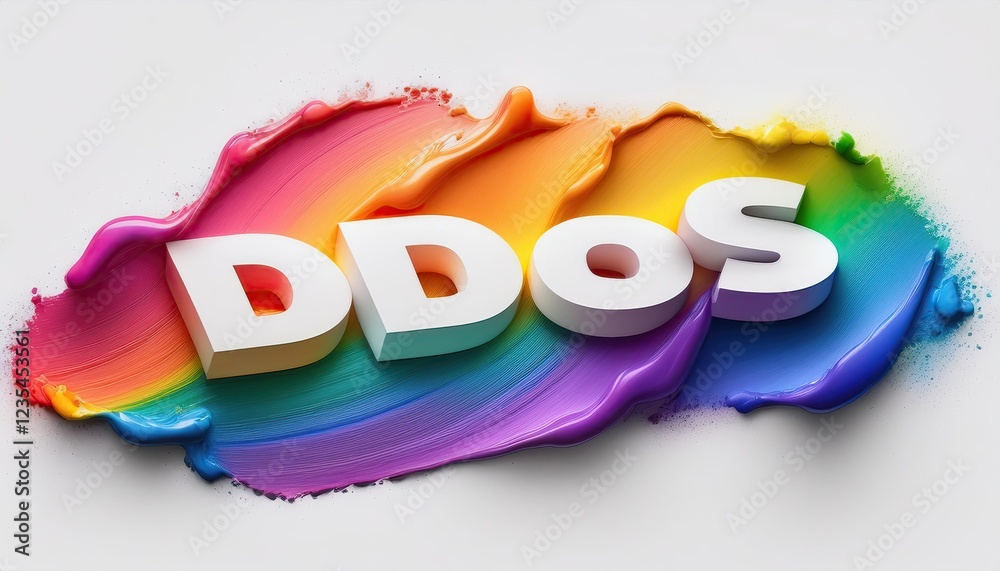 Poster understanding ddos attacks: a visual representation on colorful background