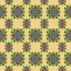 Ikat fabric pattern, Thai silk pattern, seamless pattern.