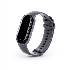 Modern Fitness Tracker on White Background, Sleek Design, Minimalist Smartwatch with Touch Screen Features