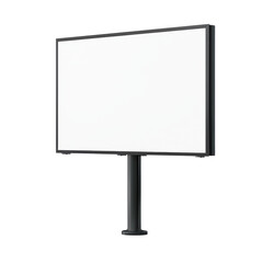 Obraz premium Blank Billboard on a Black Pole in an Empty Urban Setting