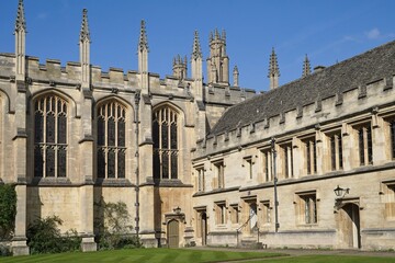 Fototapeta premium Oxford University, old stone gothic college building
