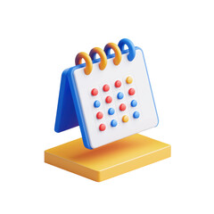 Colorful 3D Calendar Model with Climbing Steps and Dots