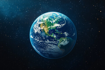 Naklejka premium Earth’s Radiant Beauty: A High-Definition Symbol of Ecological Regeneration and Sustainable Care from Space