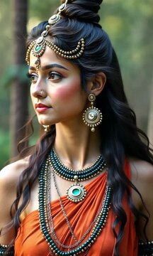 Graceful Goddess Parvati, Divine Mother and Embodiment of Strength