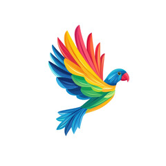 Obraz premium Colorful Parrot with Vibrant Feathers Flying in Bright Sky