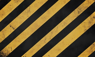 Grunge yellow and black diagonal stripes texture.