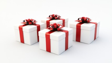 Obraz premium Elegant Gift Box Isolated White Background