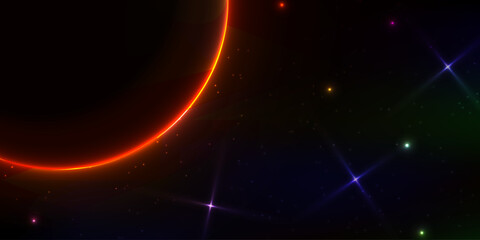 solar eclipse background with outer space concept