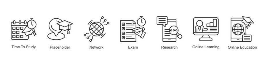 Interactive Learning Icon Exam, Time To Study, Placeholder, Network, Research, Online Learning, Online Education