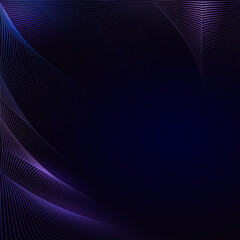 Abstract glowing wave lines on dark blue background. Dynamic wave pattern