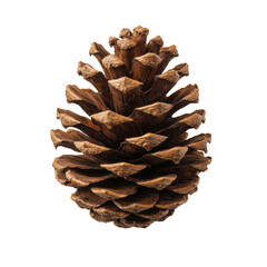 Detailed Close-Up of a Natural Pine Cone Isolated on a White Background