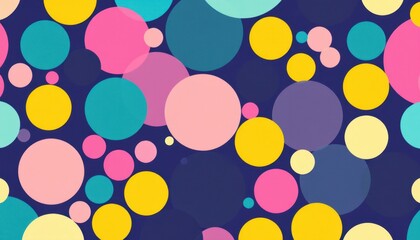 Colorful abstract pattern with multicolored circles on dark background