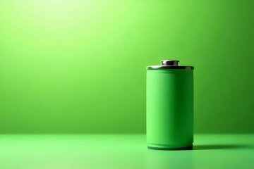Green Battery on Green Background.