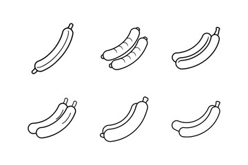 sausages icon line art vector illustration