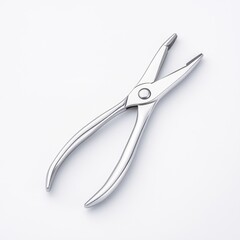 Detailed Close-Up of a Silver Metal Pliers on White Background for Tool Photography and Industrial Use