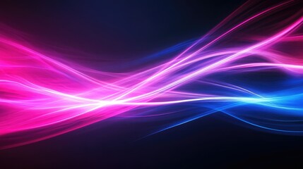 Abstract background of modern gradient waves in blue and pink, featuring dynamic neon light trails for futuristic tech themes.