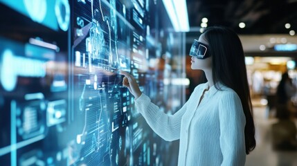 A smart retail store with AI-powered customer service and personalized shopping experiences, Smart retail scene, Contemporary style