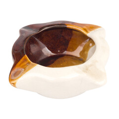 Ceramic ashtray isolated on white background