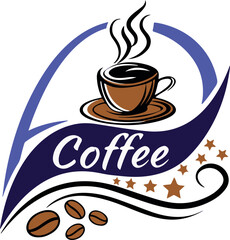 coffee shop logo vector art