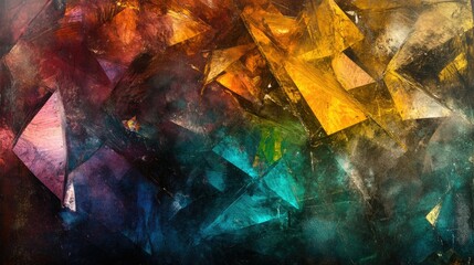 Obraz premium Abstract Colorful Art with Geometric Shapes and Bold Textures