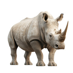 Fototapeta premium Realistic Depiction of a Majestic Rhinoceros in Natural Setting