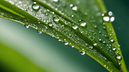 Naklejka premium Water drops on a leaf