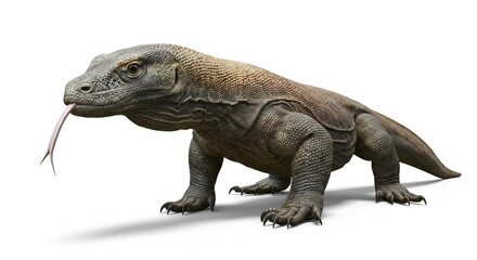 Obraz premium Komodo Dragon Reptile Close up Isolated Wildlife Lizard Indonesia Nature