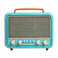 Retro Stylish Vintage Radio with Wood Handle and Knobs