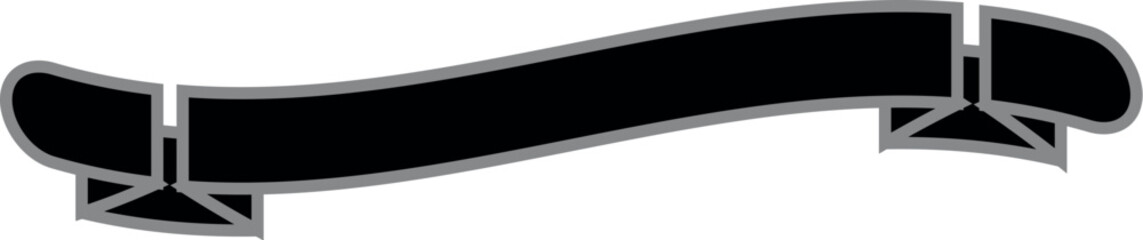 Black and white banners with ribbons