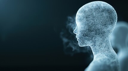 Obraz premium Futuristic Human Silhouette with Ethereal Glow Effect