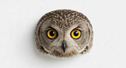 Fototapeta premium Close up Portrait of an Owl with Bright Yellow Eyes Wildlife Photography