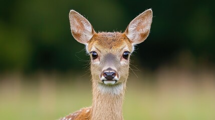 Fototapeta premium Fawn portrait, forest background, wildlife, nature (11)