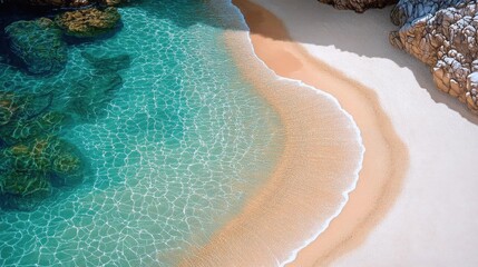 Secluded Sandy Cove with Teal Water