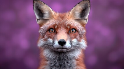 Fototapeta premium Close-up portrait of a red fox staring directly at the camera