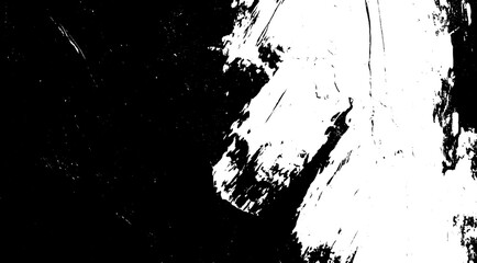 Abstract Black and White Grunge Texture with Brush Stroke Elements