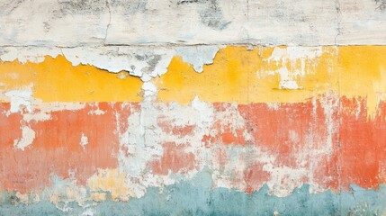 Pastel orange and yellow abstract wall texture with layered brush strokes, creating a vibrant grunge aesthetic.