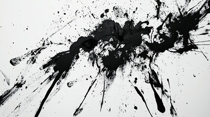 Obraz premium Dramatic Black Paint Splash with Artistic Patterns on White Background